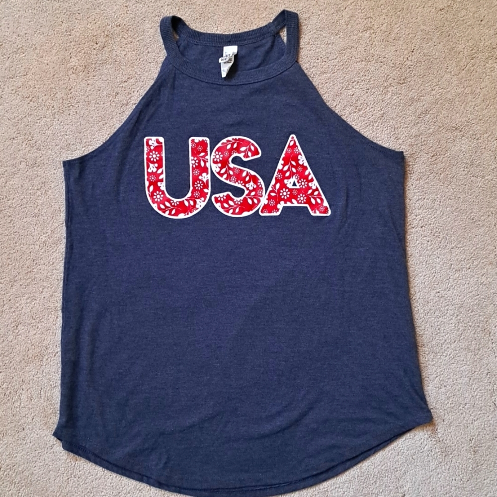 Size L high neck USA tank top